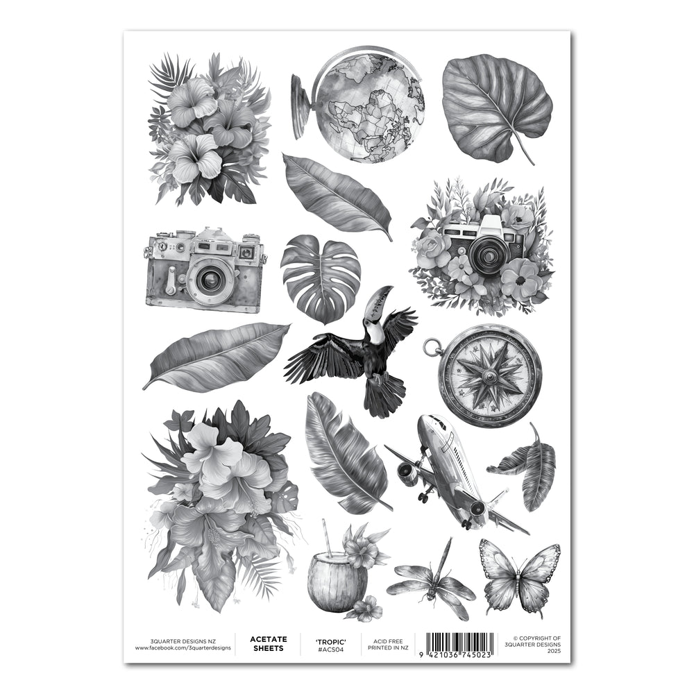 3Quarter Designs A4 Acetate - Tropic