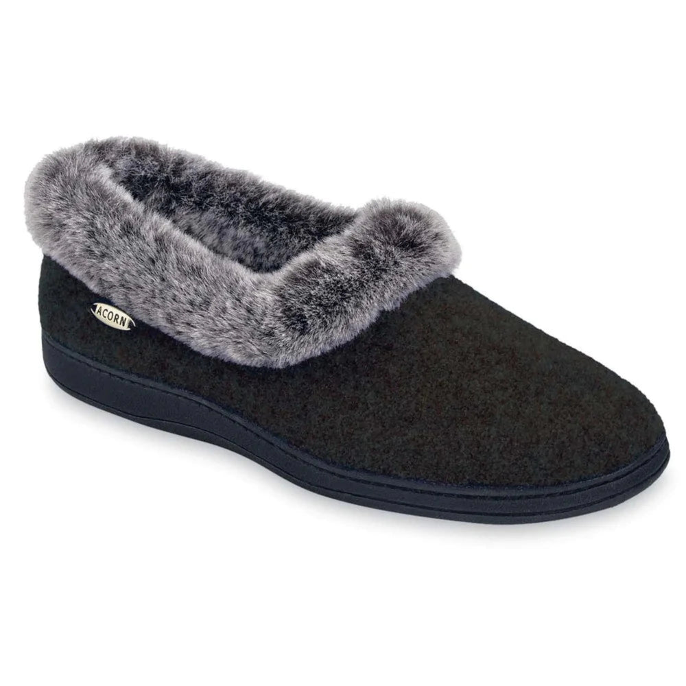 Mocassins pour femmes Acorn avec col en fausse fourrure de chinchilla