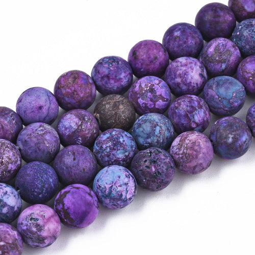 Perles de Gemme Américaines Turquoise Indigo Givré (Teintes)