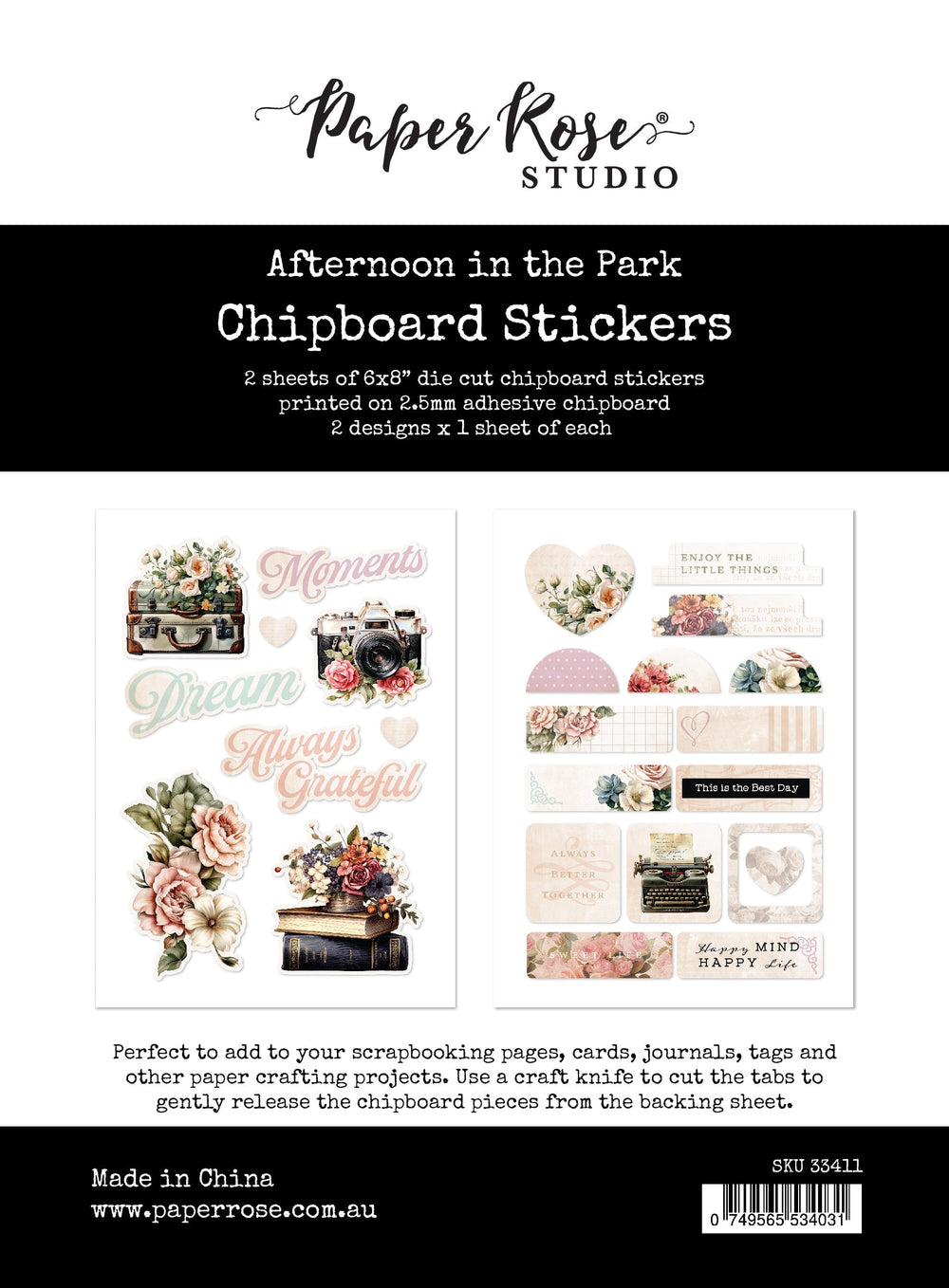 Afternoon in the Park Adhesive Chipboard 33411