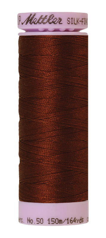 Mettler Silk-finish 50wt Solid Cotton Thread 164yd/150m Friar Brown — Cottage Quilting Ltd.