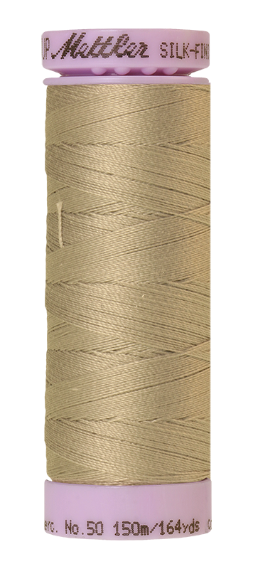 Fil de coton uni Mettler Silk-finish 50wt 164 vg/150 m Brume cendre