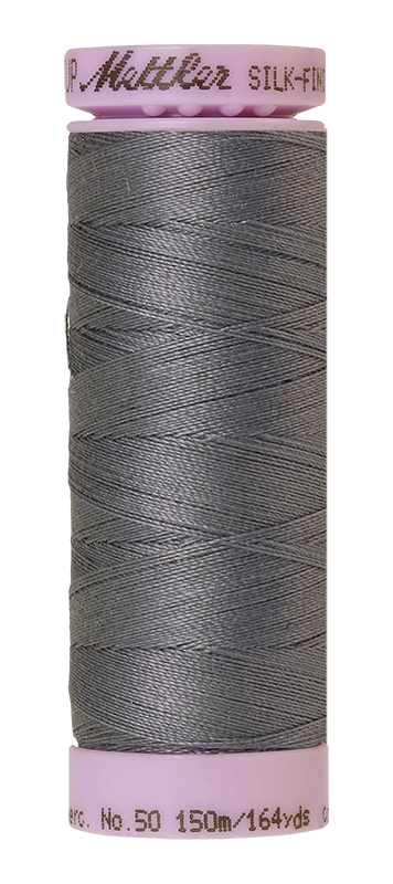 Fil de coton Mettler Silk-finish 50wt uni 164 vg/150 m Gris pierre