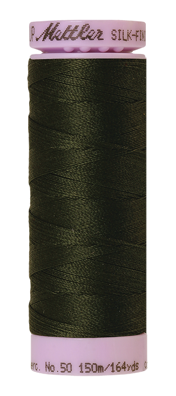 Fil de coton uni Mettler Silk-finish 50wt 164 vg/150 m Vert Houx