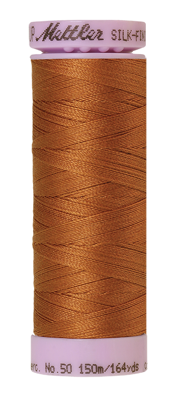 Mettler Silk-finish 50wt Fil 100% Coton Uni 164 vg/150 m Bronze