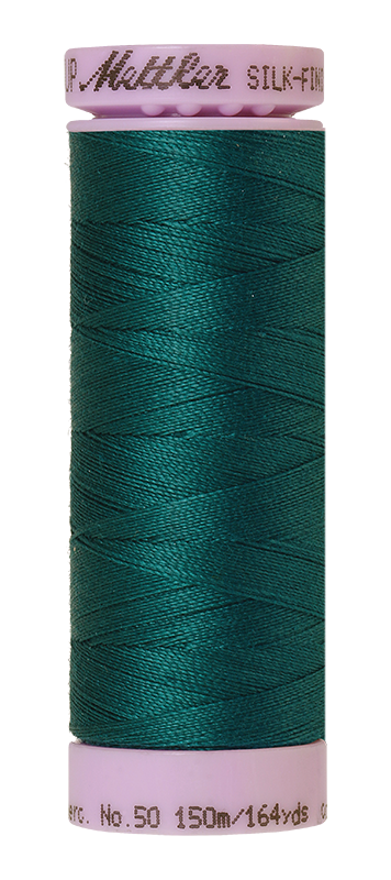 Fil de coton uni Mettler Silk-finish 50wt 164 vg/150 m Bleu Océan