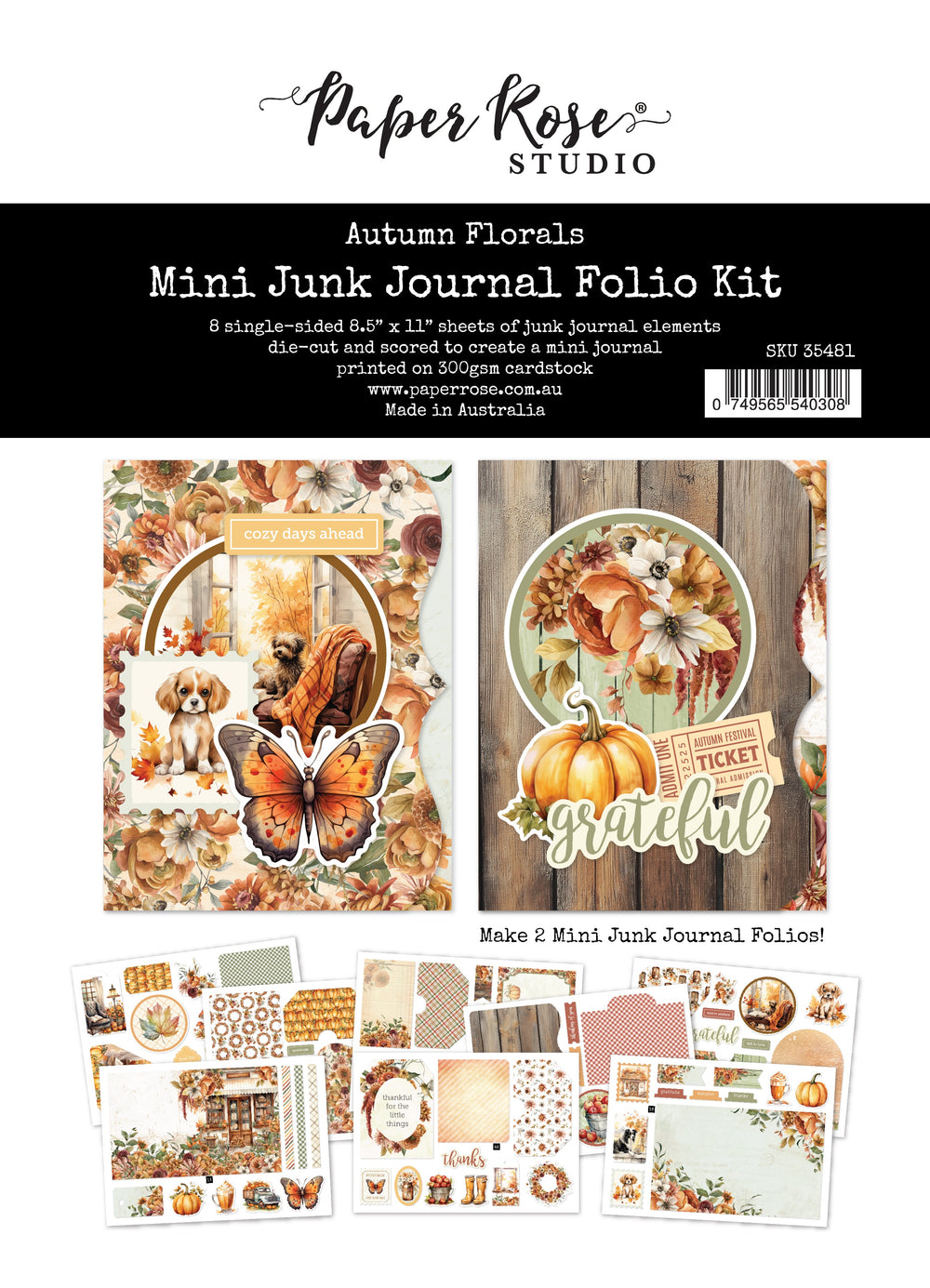 Kit mini folio Floraux d'Automne 35481