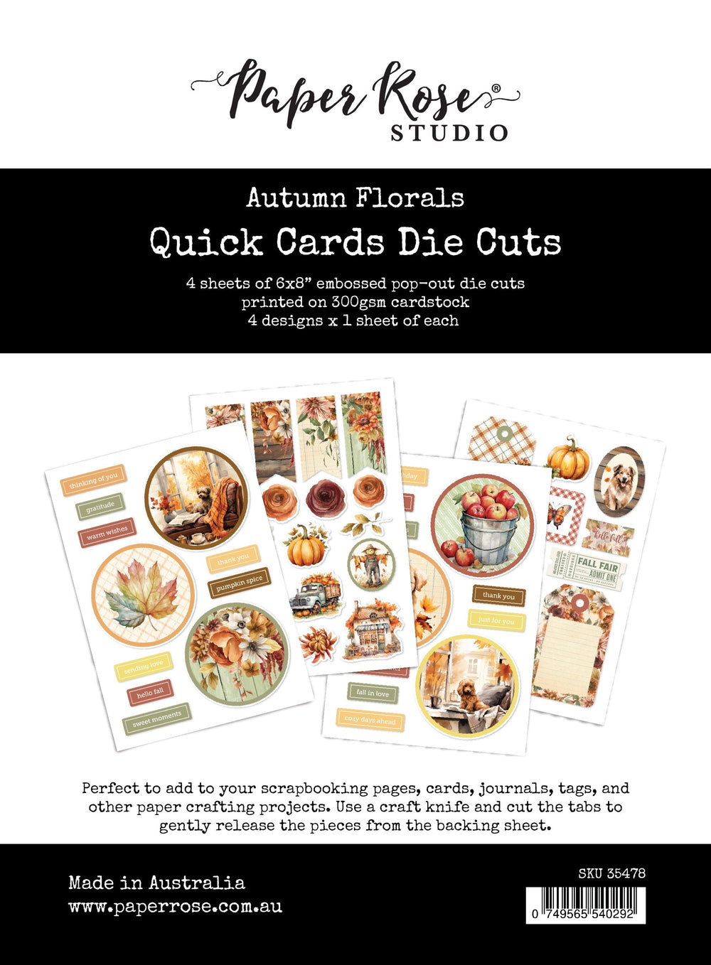 Autumn Florals Quick Card Die Cuts 35478 — Ecstasy Crafts