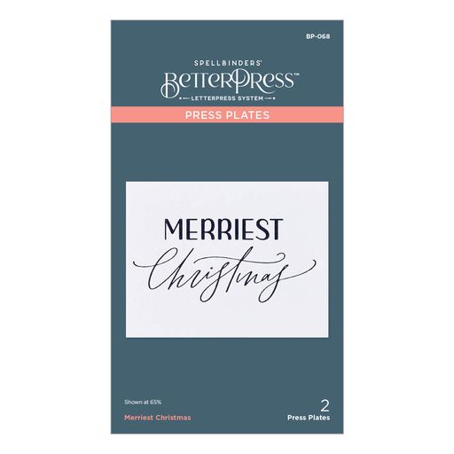 Plaque de gaufrage Merriest Christmas de la collection BetterPress Noël