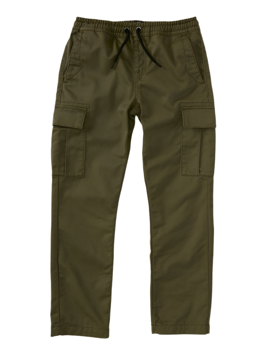 Pantalons cargo à taille élastique Volcom 'March' - Vert militaire (ENFANTS)