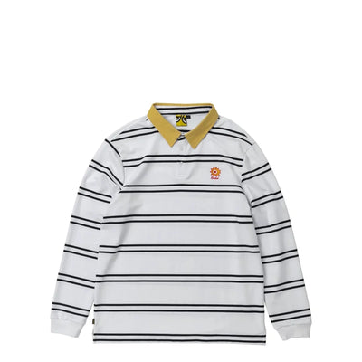 Polo Krooked 'Sun Heart' Rugby Manches Longues - Blanc/Marine/Jaune