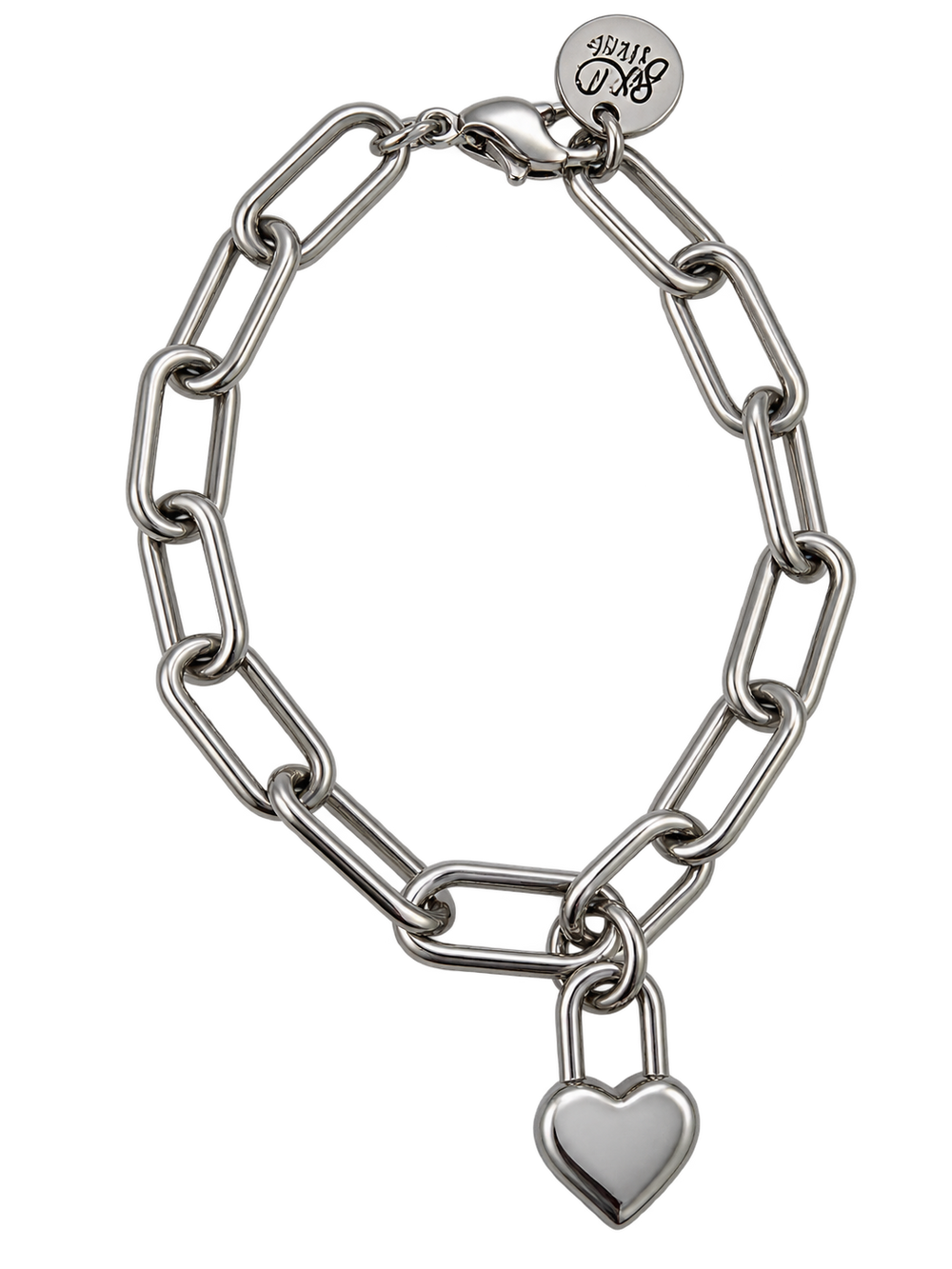 Bracelet Cadenas Cœur Argenté