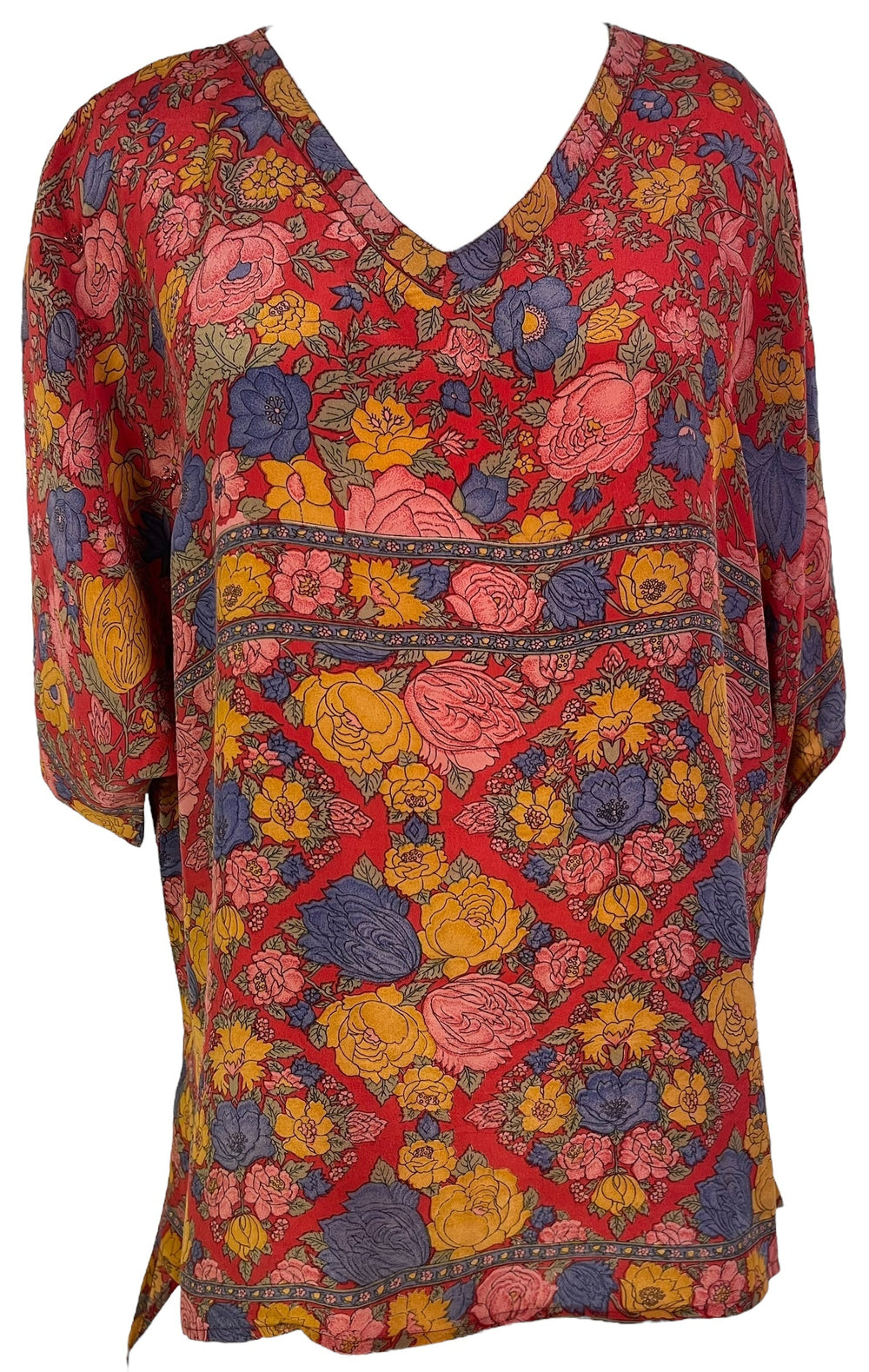 PRC7164 Avatar Pure Silk Long Tunic with Side Ties