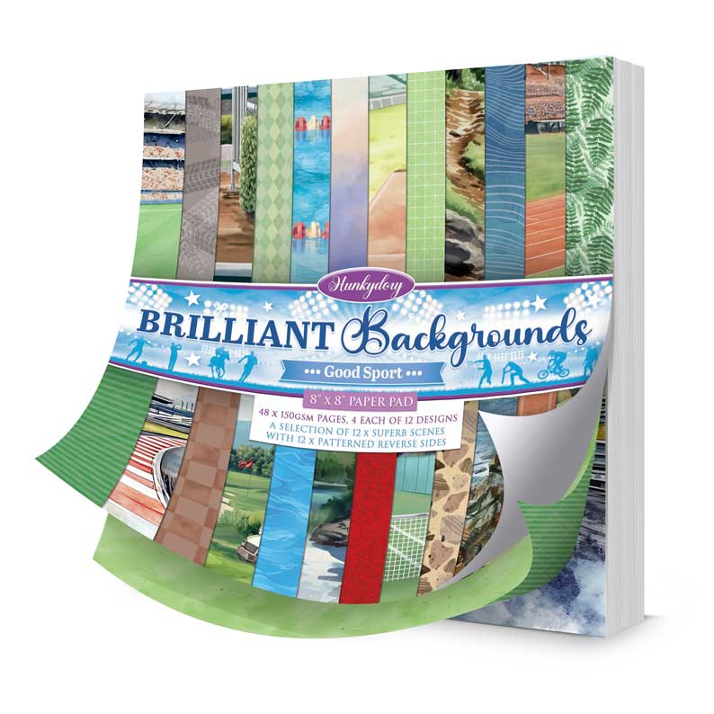 Brilliant Backgrounds - Bloc de Papiers Good Sport 20x20cm