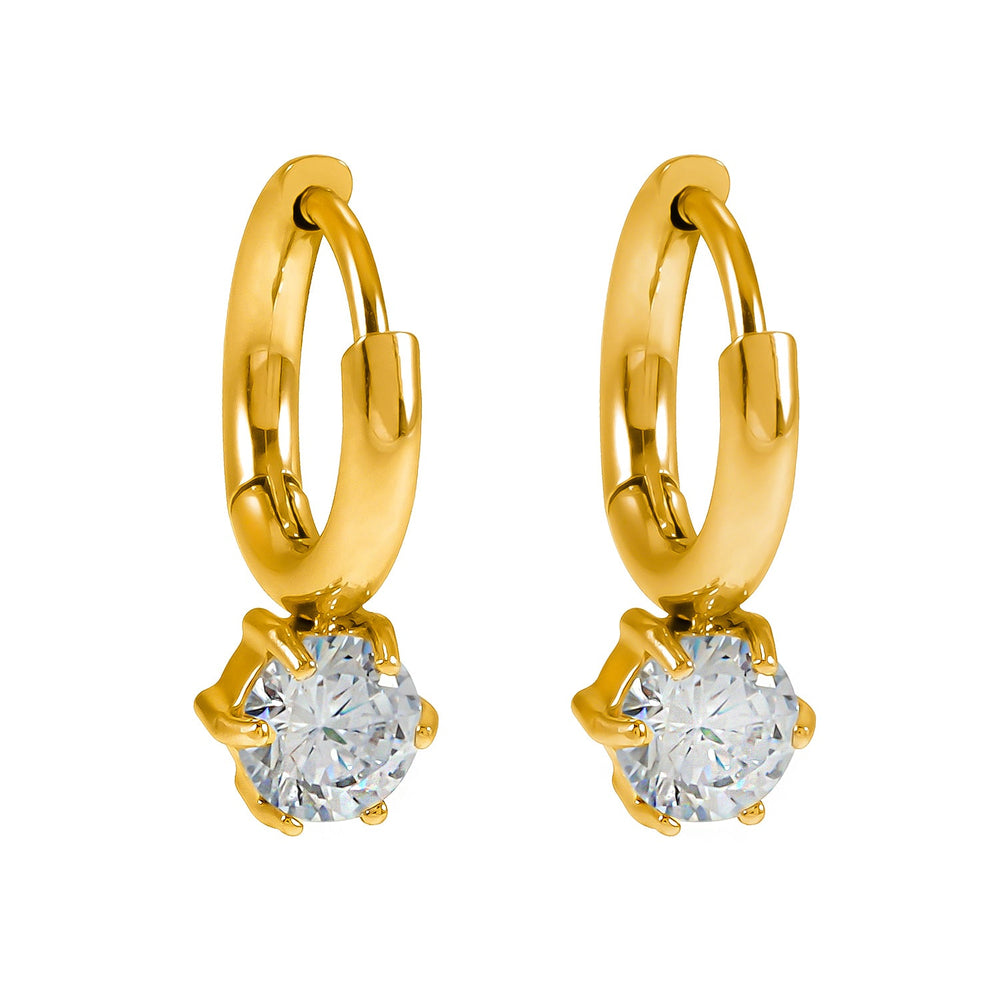 BEAULIEU : Mini anneaux d'inspiration vintage avec breloque de moissanite solitaire