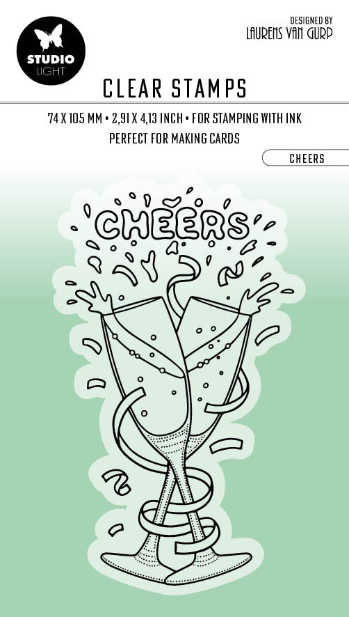 BL Tampon transparent Cheers By Laurens 105x74x3mm 1 PC n°353