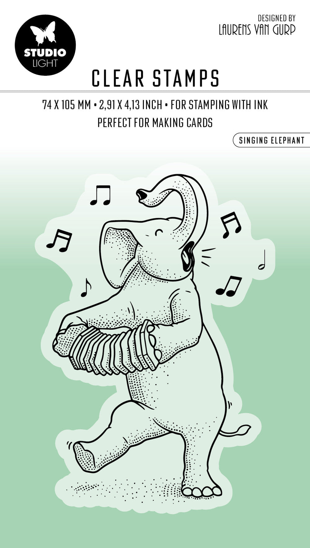 BL Tampon Transparent Éléphant Chanteur Essentiels 90x60x3mm 1 PC n°409