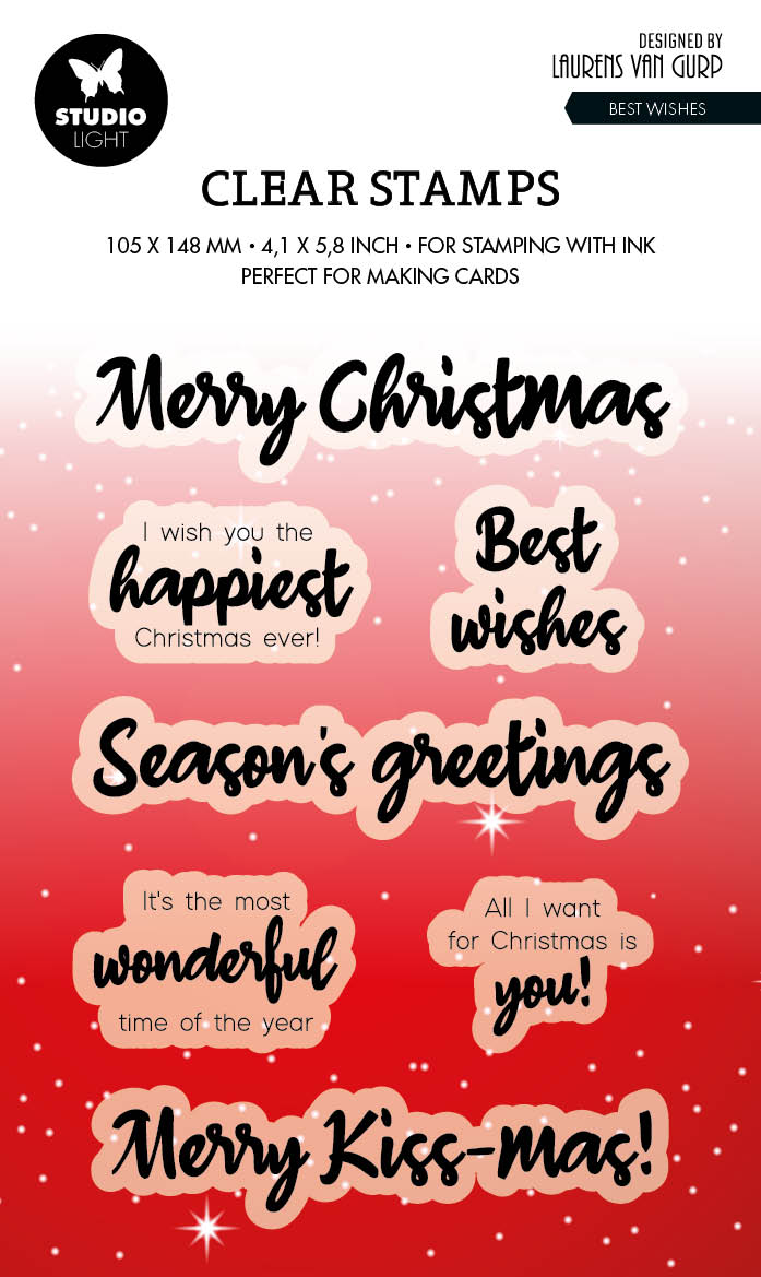 BL Clear Stamp Best Wishes By Laurens 131x90x3mm 7 PC nr.491 — Ecstasy Crafts
