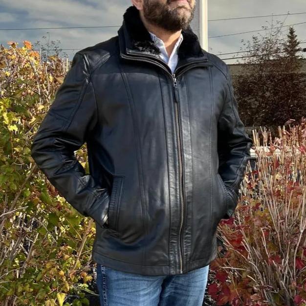 Veste bomber en cuir d'agneau BOL pour hommes Cardian