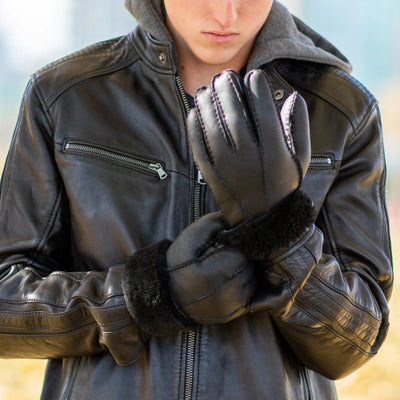 Gants en cuir et peau lainée BOL pour homme