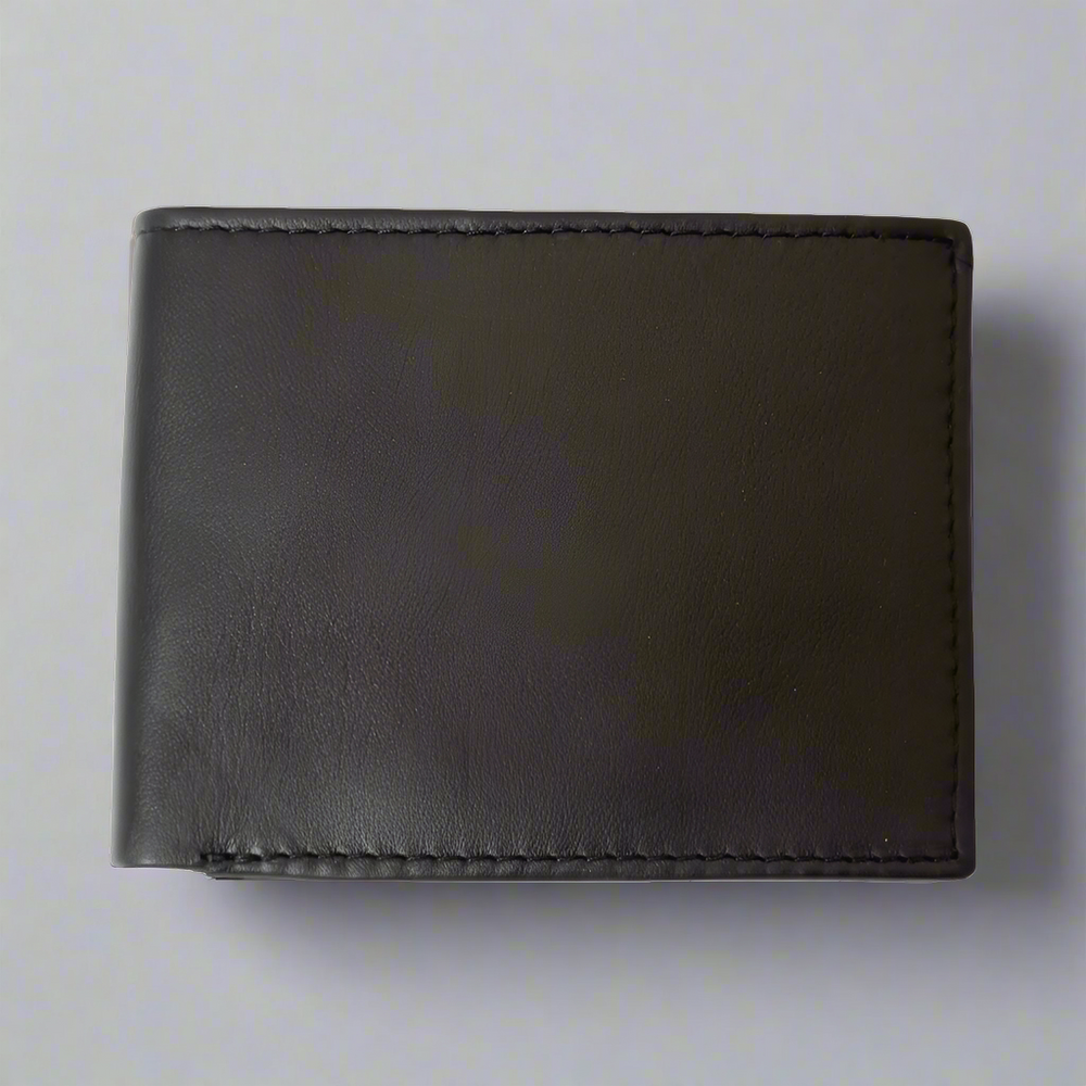 Portefeuille en cuir à trois volets BOL pour homme avec protection RFID et rabat escamotable