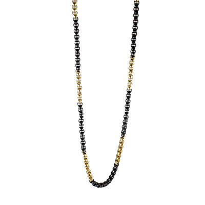 BOL Collier chaîne homme bicolore en acier inoxydable or et noir