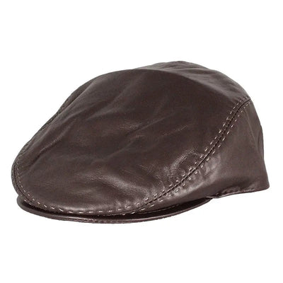 Casquette Plate en Cuir BOL Stitch Accent London