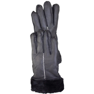 Gants femme en peau de mouton mérinos, cousus main, noirs, BOL