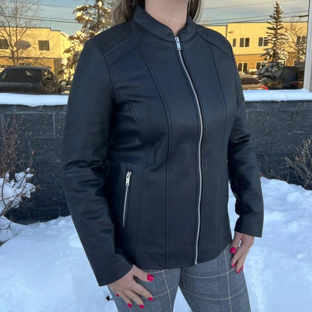 Blouson en cuir côtelé Paulina pour femme de BOL