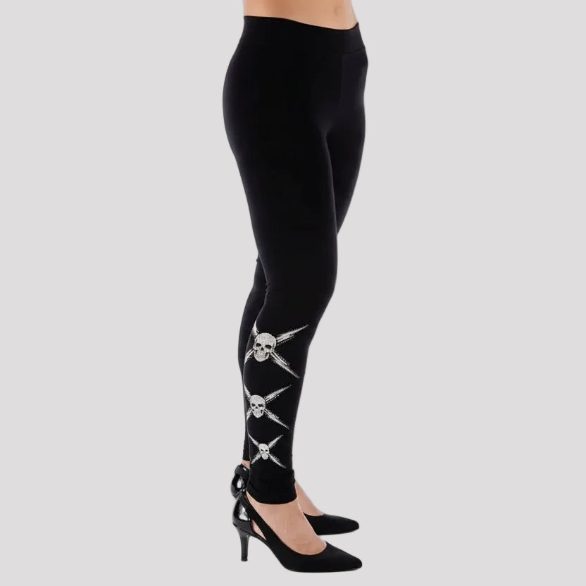 Legging BOL à tête de mort et strass pour femme