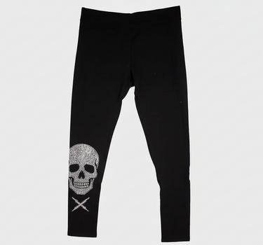 BOL Women's Rhinestone Skull Leggings