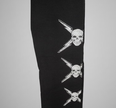 BOL Women's Rhinestone Skull Leggings