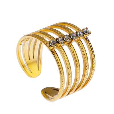 BAGUE BONDY Multiples Zircons Empilés