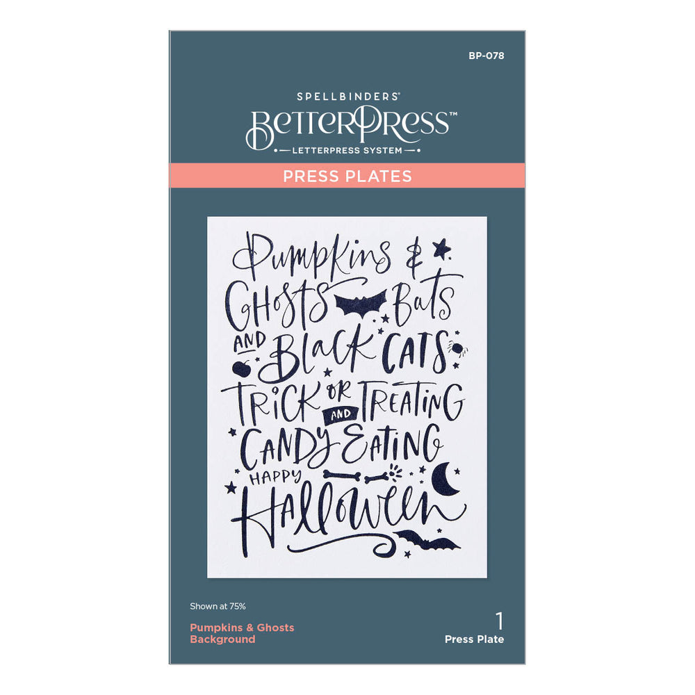Plaques de presse d'arrière-plan Citrouilles et Fantômes de la collection Betterpress Halloween