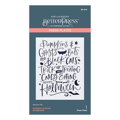 Plaques de presse d'arrière-plan Citrouilles et Fantômes de la collection Betterpress Halloween