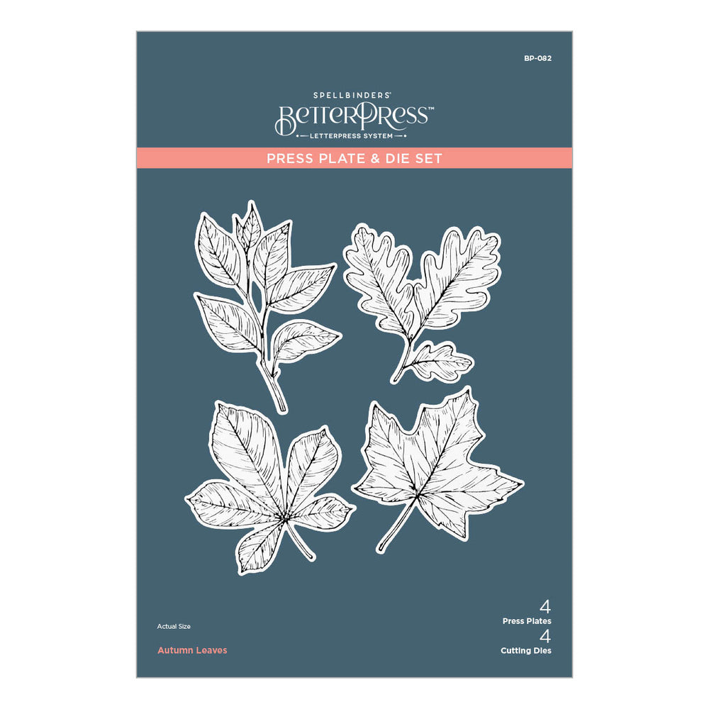 Ensemble de plaques et matrices Feuilles d'automne de la Collection Automne BetterPress