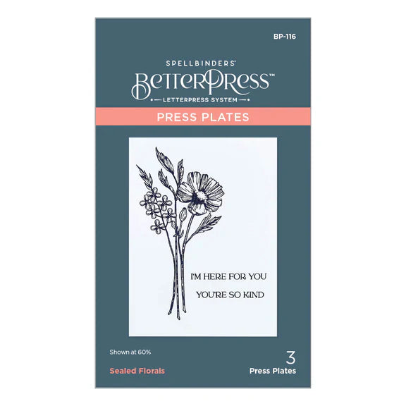 Plaque d'embossage "Florals Scellés" de la collection Pressed Posies