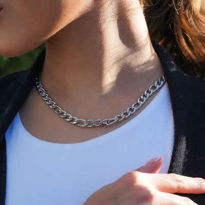 BROMLEY : Collier chaîne à maillons cubains audacieux en argent pour femme ou homme