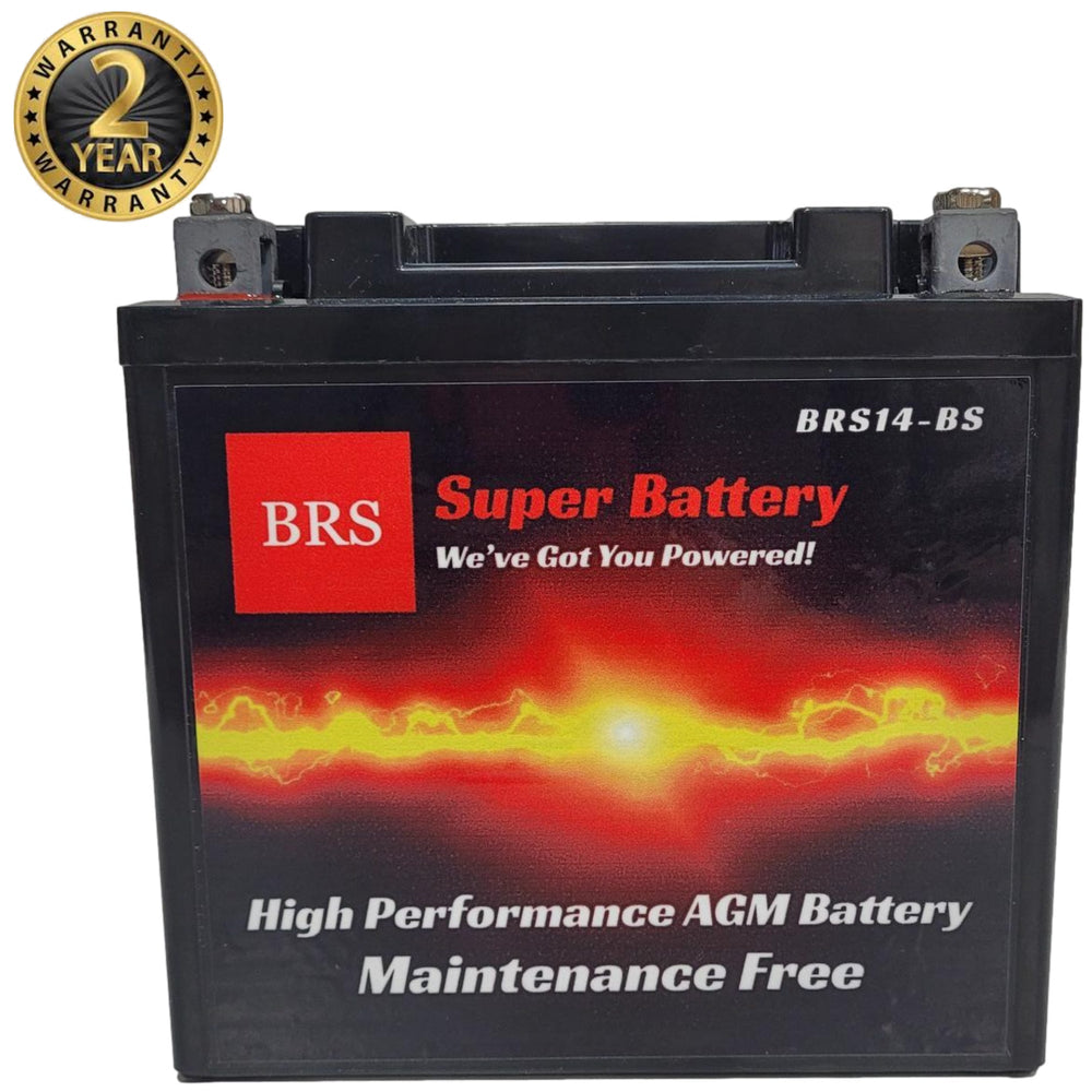 Batterie moto-sport AGM scellée BRS14-BS 12 V haute performance, garantie 2 ans