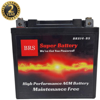 Batterie moto-sport AGM scellée BRS14-BS 12 V haute performance, garantie 2 ans