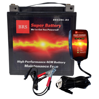 BRS30L-BS Kit combiné batterie et chargeur/mainteneur intelligent sous garantie de 30 jours