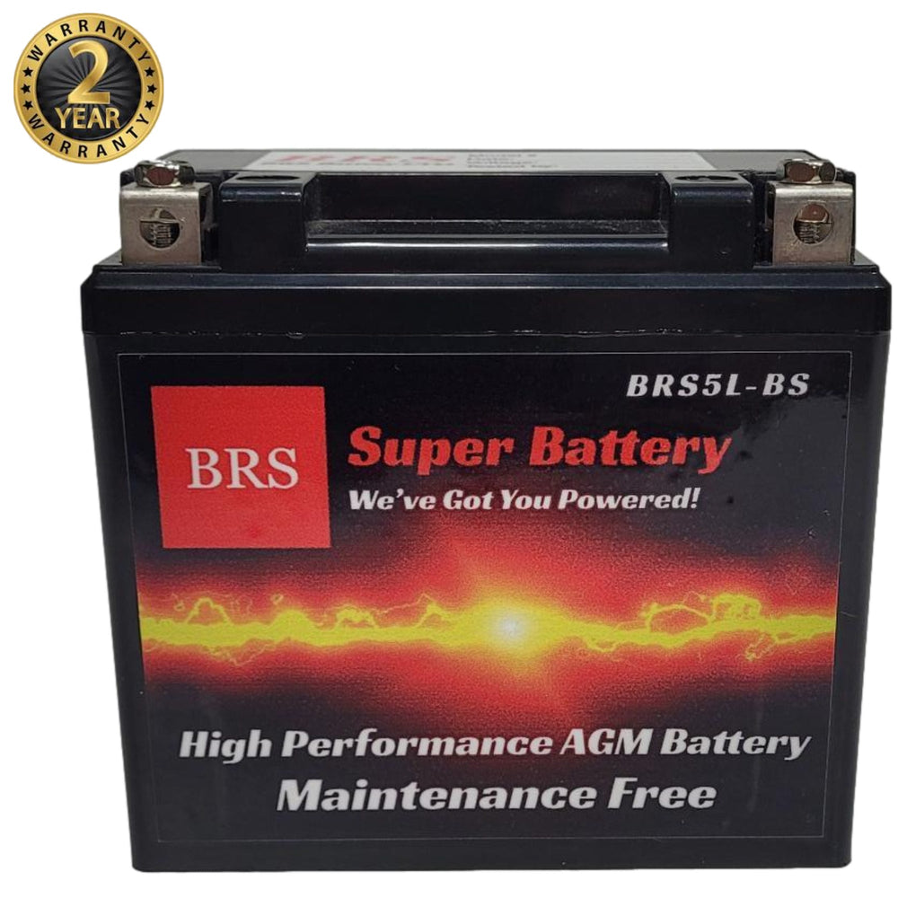 BRS5L-BS hautes performances 12 V scellée AGM PowerSport, garantie de 2 ans