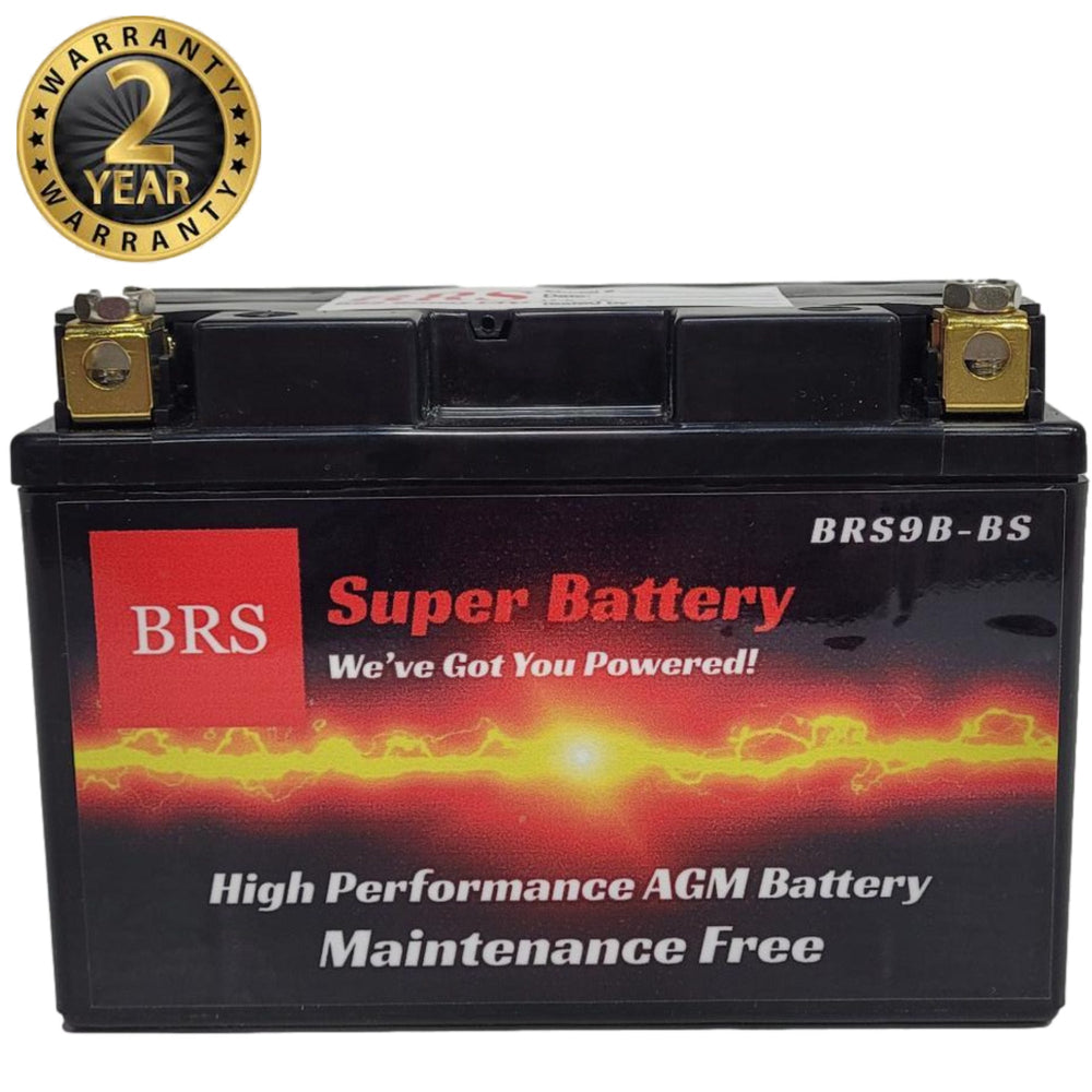Batterie BRS9B-BS haute performance 12V AGM scellée pour PowerSport Garantie 2 ans