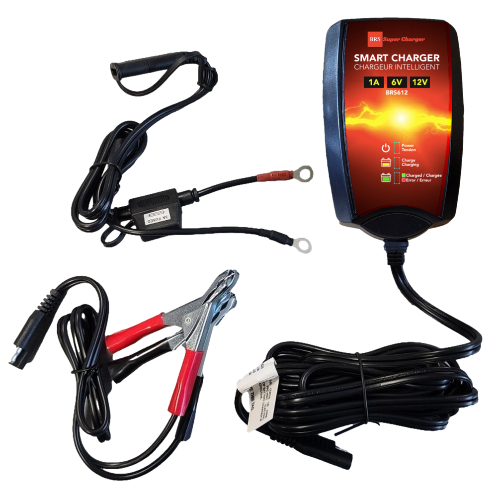 Chargeur BRS Super Charger BRS612 - Chargeur d'entretien 6V/12V - Mainteneur et régénérateur de batterie