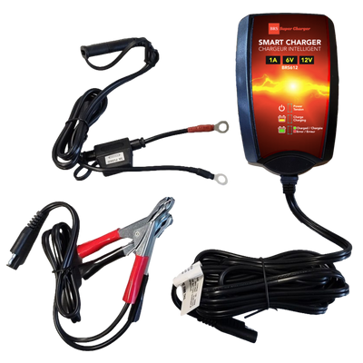Chargeur BRS Super Charger BRS612 - Chargeur d'entretien 6V/12V - Mainteneur et régénérateur de batterie