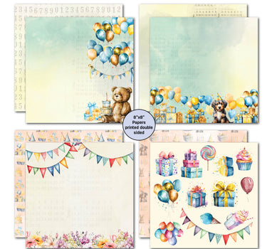 3Quarter Designs Birthday Wishes 8x8 Paper Pack