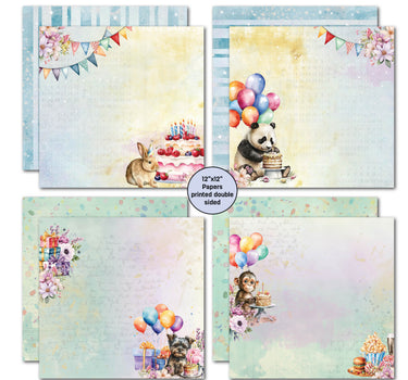 3Quarter Designs Birthday Wishes 12x12 Design Paper & Diecuts Set