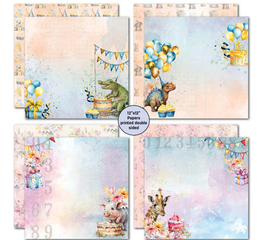 3Quarter Designs Birthday Wishes 12x12 Design Paper & Diecuts Set