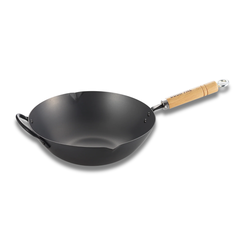 Yoshikawa Japon | Wok en acier au carbone nitruré Cook-Pal Ren 36cm - Fabriqué au Japon