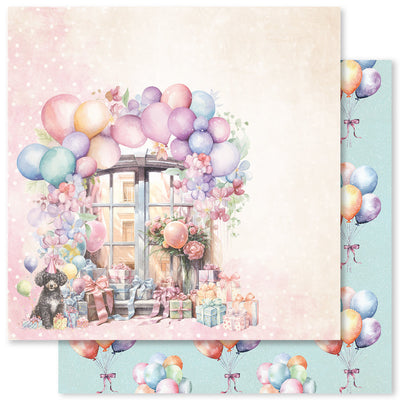 Papier C 12 x 12 Thème Fête d'Anniversaire (Paquet en Vrac de 12) 33291